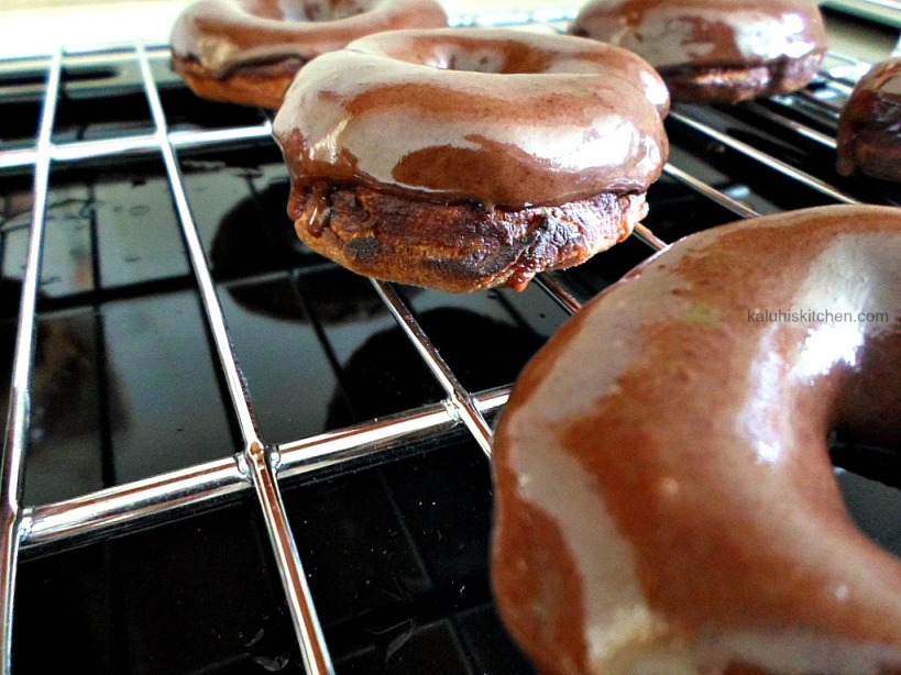 Nutmeg Doughnuts with Dark Chocolate Glaze
