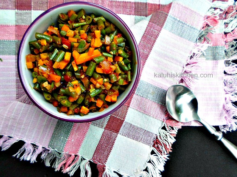 kenyan food blogs_kaLUHIS kITCHEN_french beans and carrots sautee