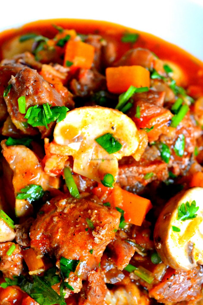 Thyme & Beer Marinated Mushroom Beef Stew