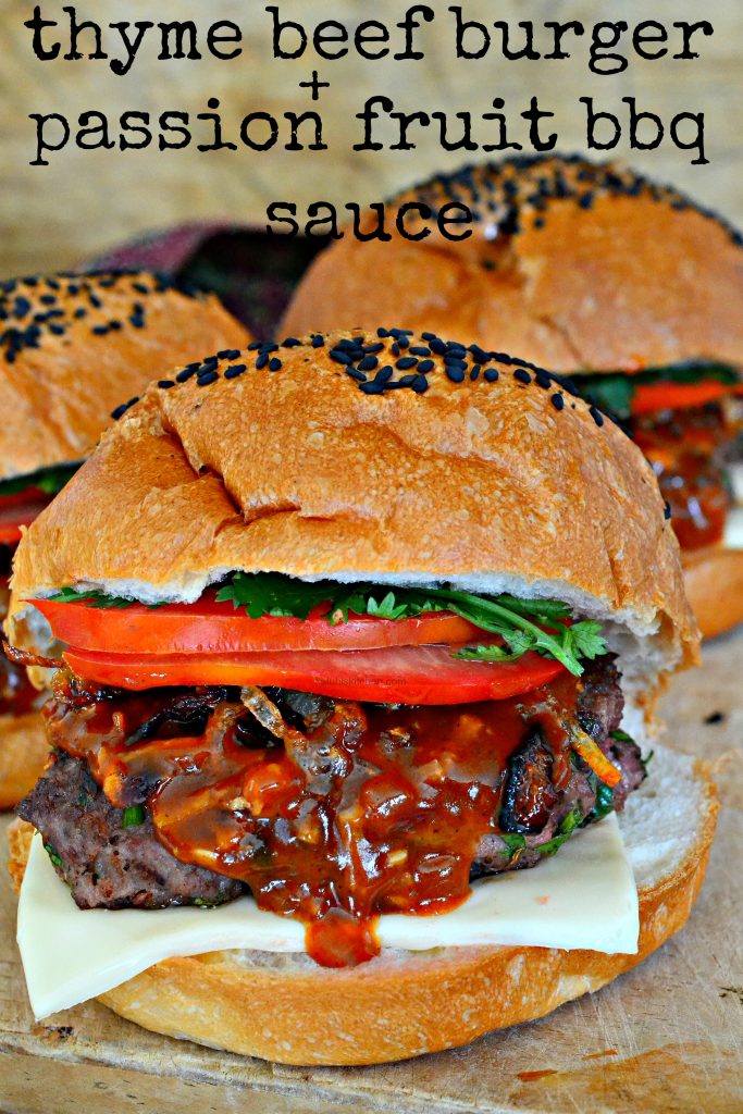 Thyme Beef Burger with Passion Habanero BBQ Sauce