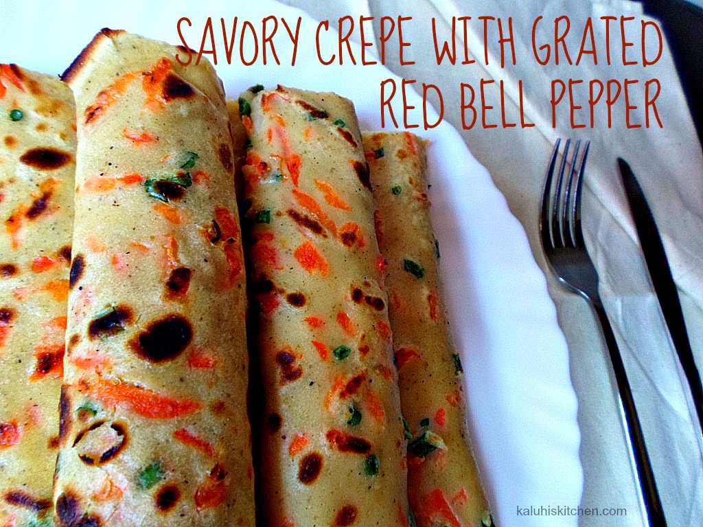 SAVORY CREPE WITH GRATED RED BELL PEPPER