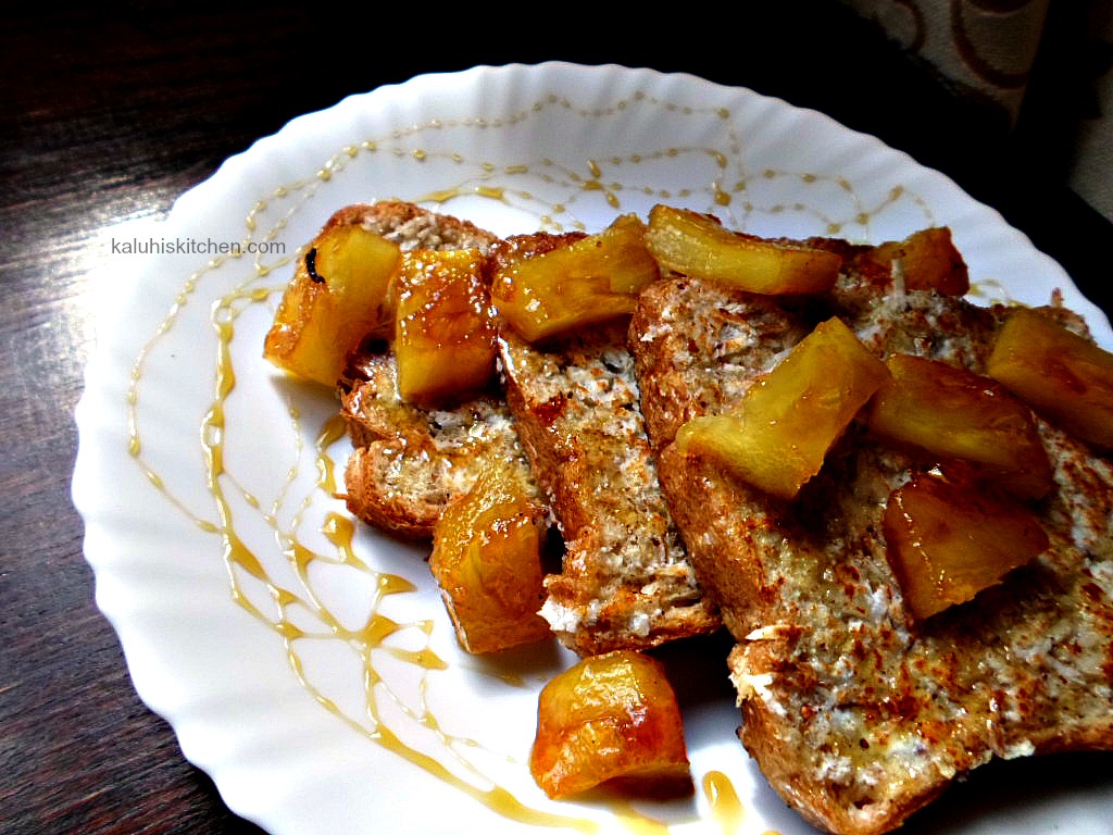 caramelized pineapple on french toast