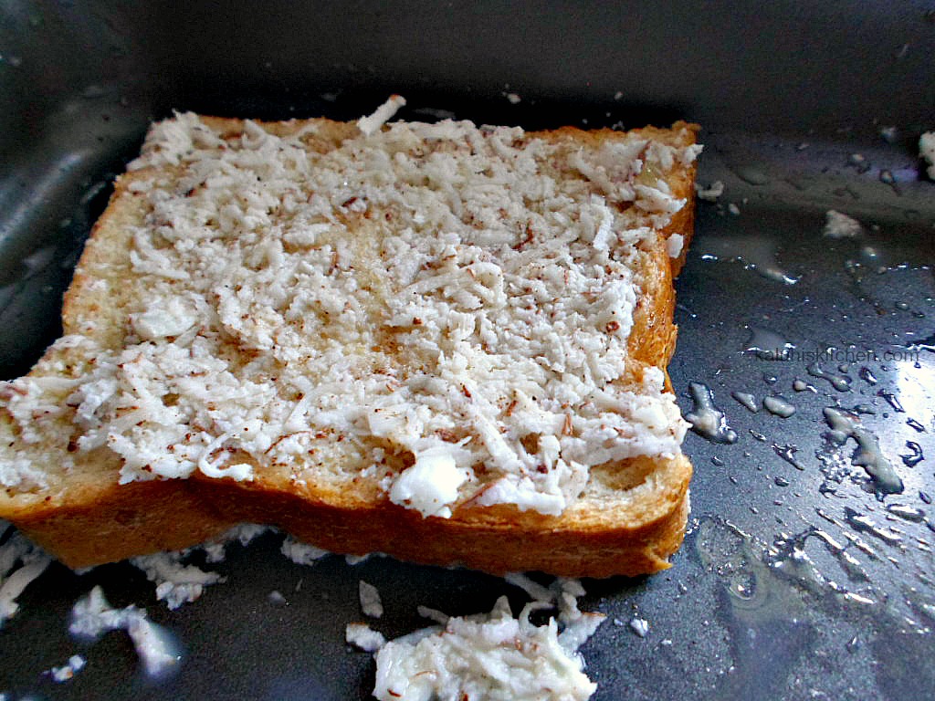 coconut french toast absorbing mixture