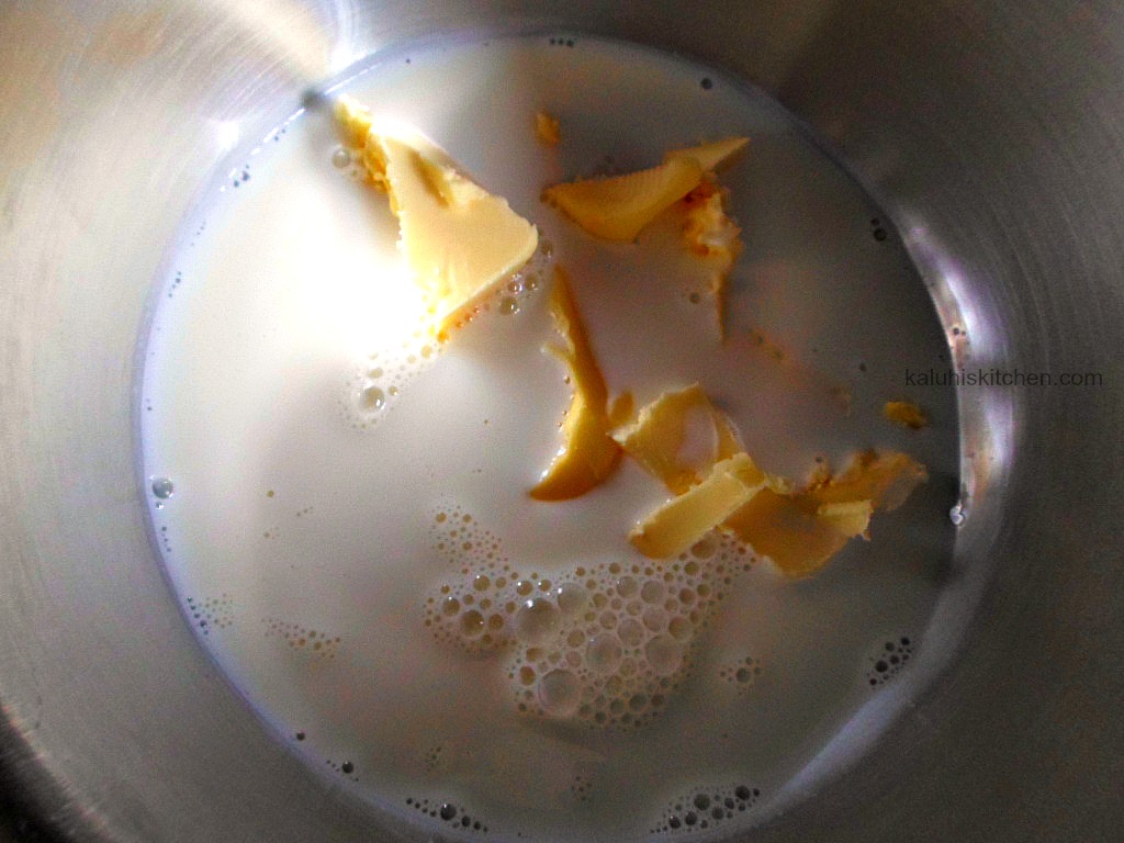 melting butter and milk