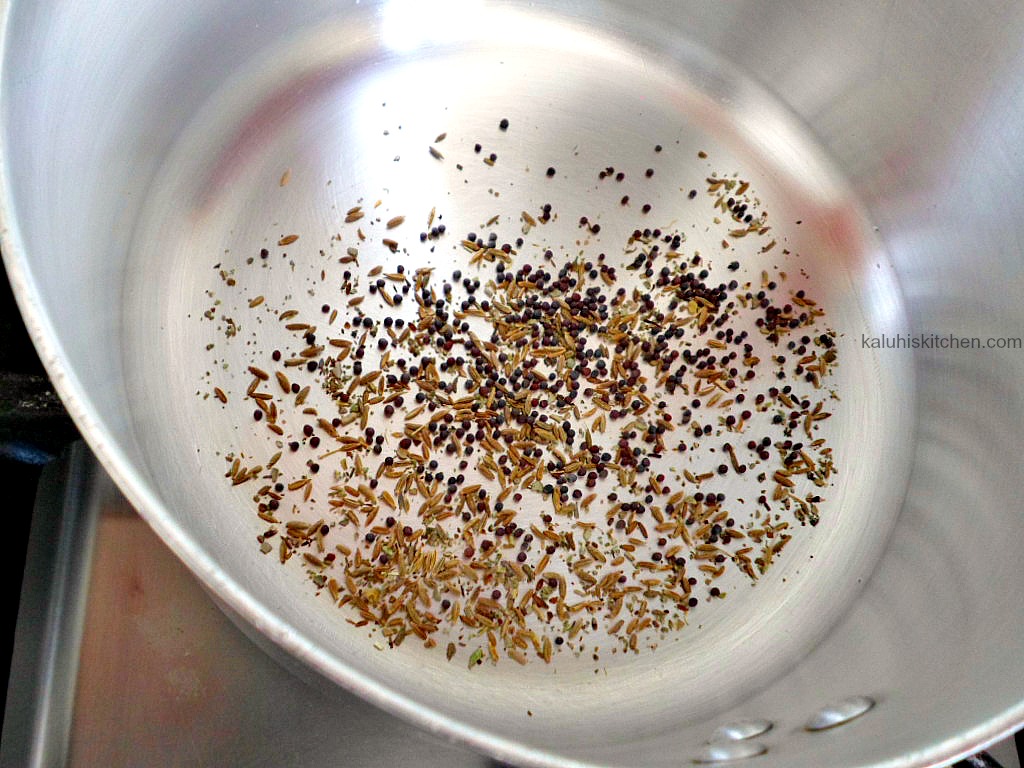 roasting cumin and mustard seeds