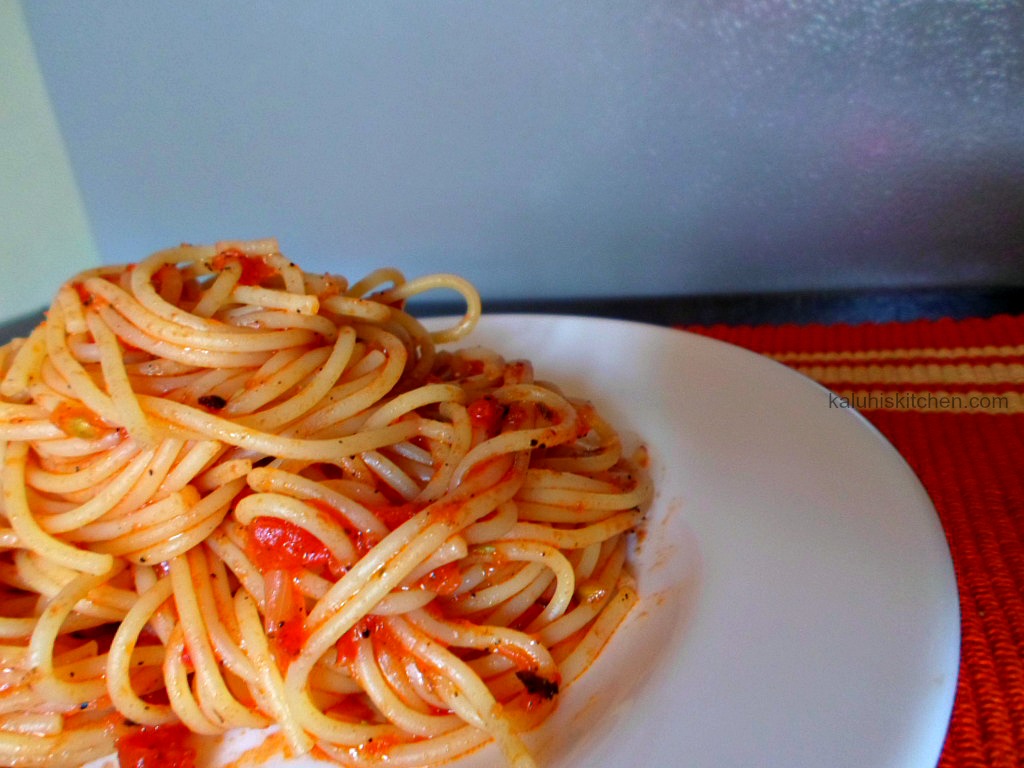 served spaghetti marinara