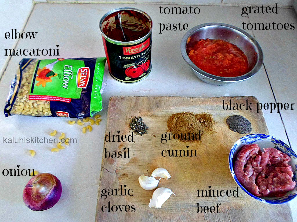 minced beef and tomato macaroni ingredients