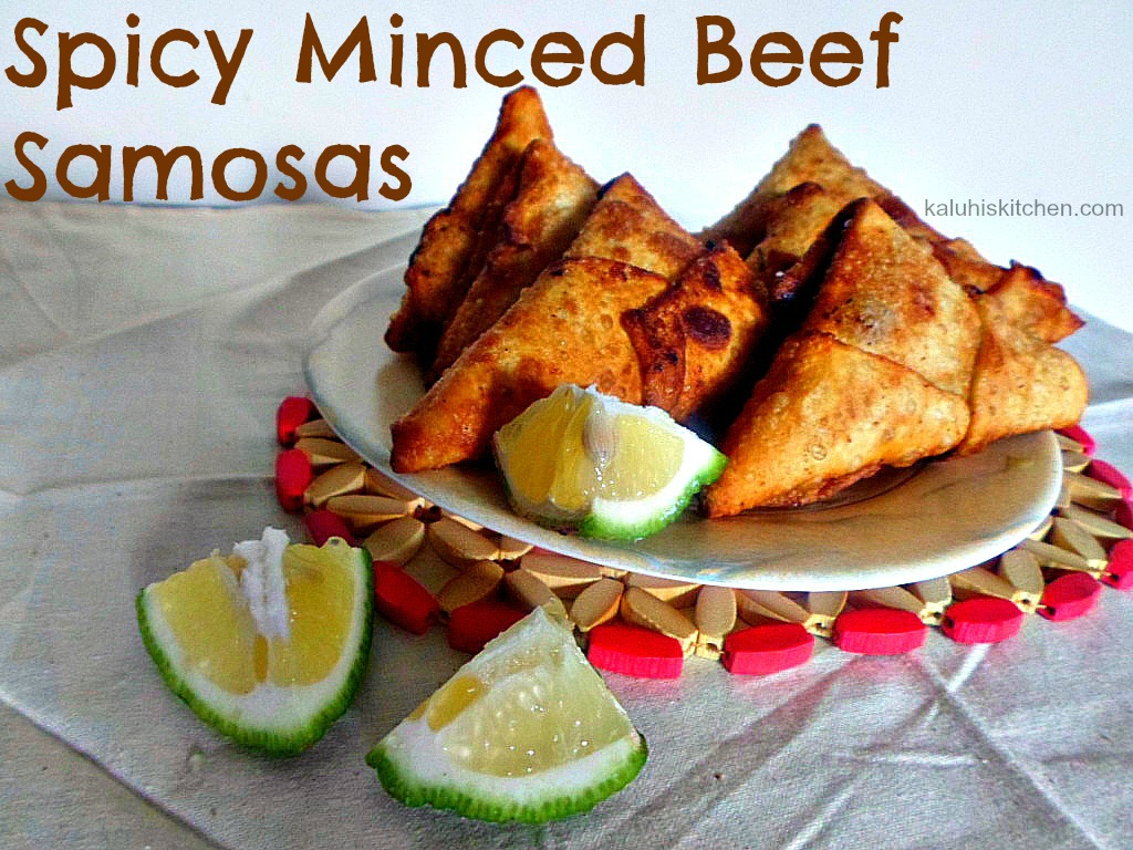 spicy minced beef samosas