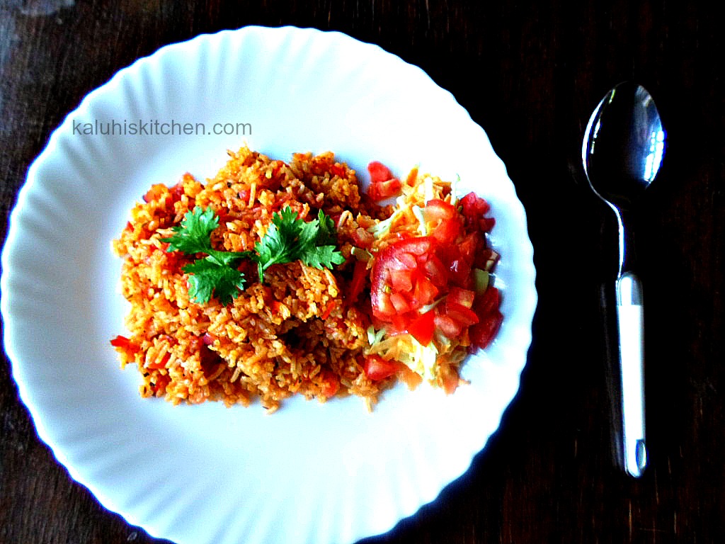 fried rice with tomatoes and mustard