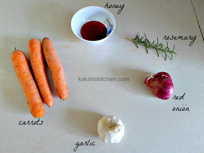 honey and rosemary carrot sautee ingredients_kaluhiskitchen