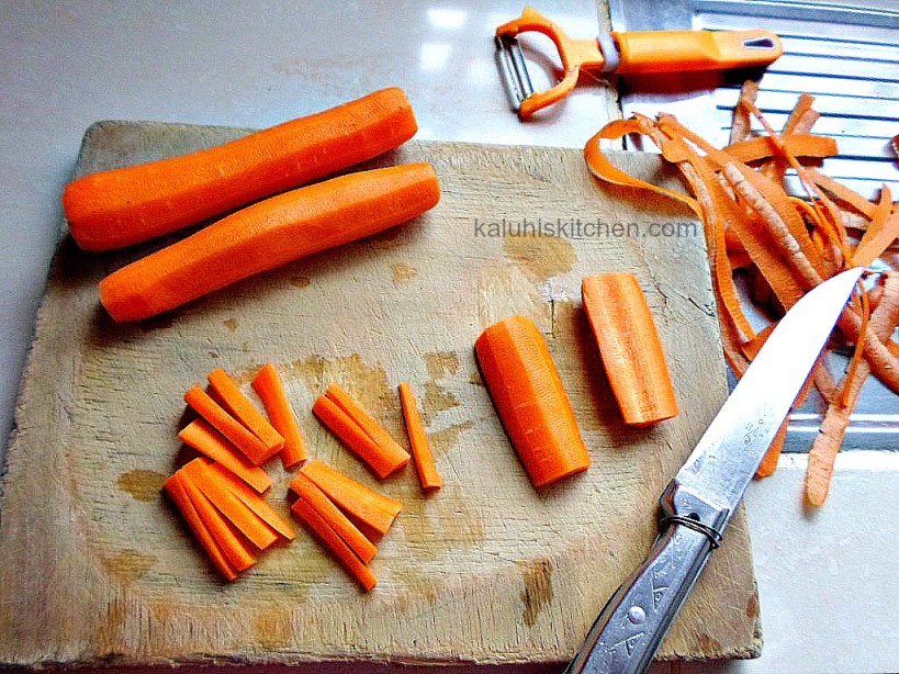 preparing carrots for honey and rosemarycarrot saute