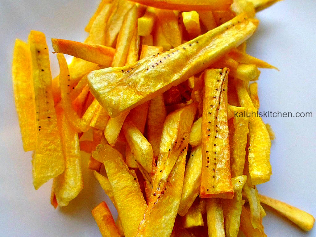 fried matoke plantain fries. great alternative to traditionl french fries and are more wholesome