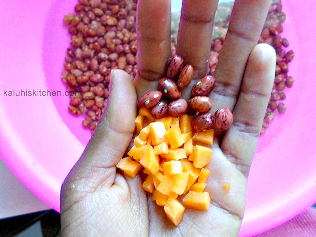 soaking beans for bean stew and having carrots that are small