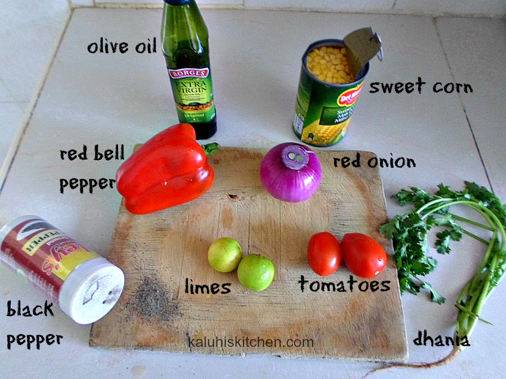 sweet corn and tomato salad ingredients