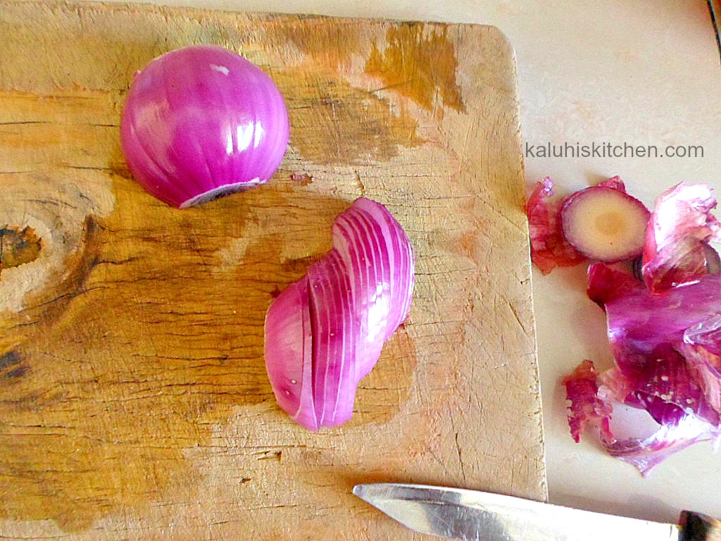 thinely sliced onion for coleslaw