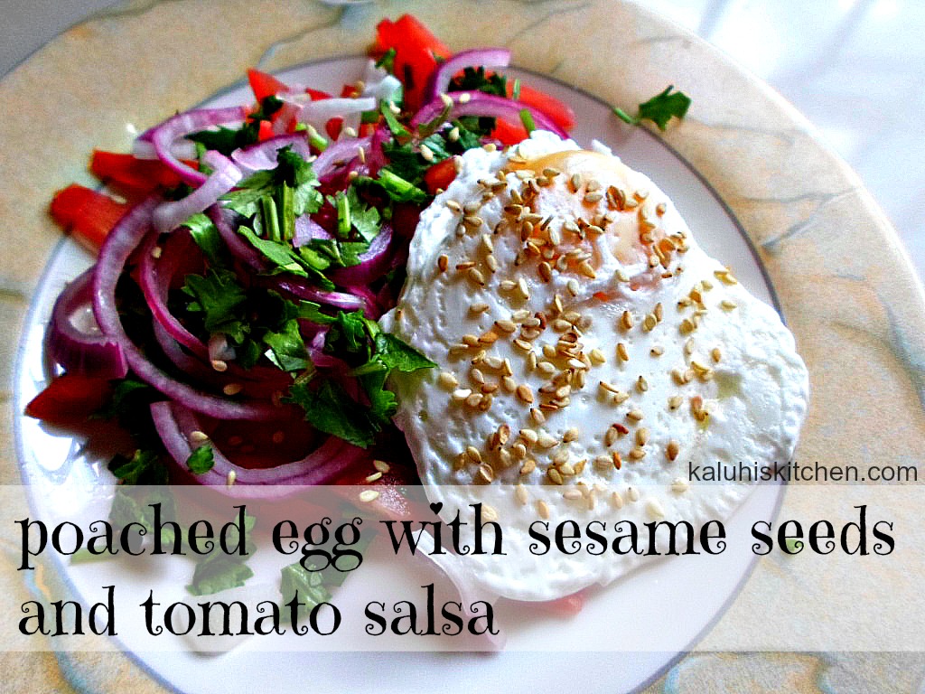 Kenyan food_poached egg with esame seeds and tomto salsa_best poached egg recipe_top kenyan food blog