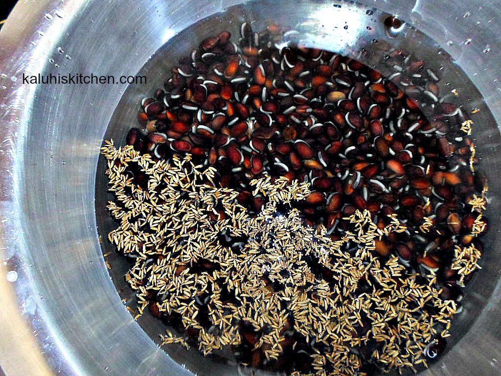 boilng njahi with cumin seeds for more flavor_kenyan food