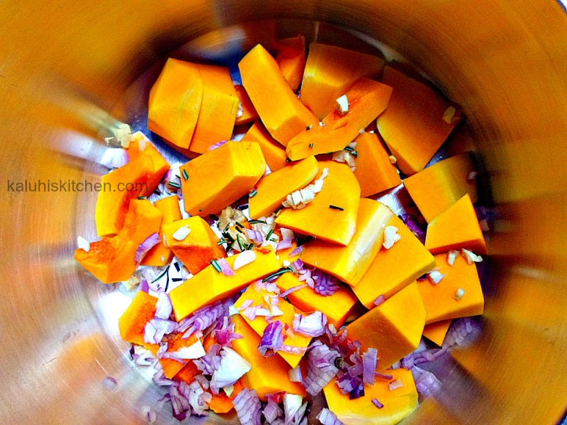 boiling onions with red onion, rosemary and garlic adds alot of flavor and depth to the butternut soup