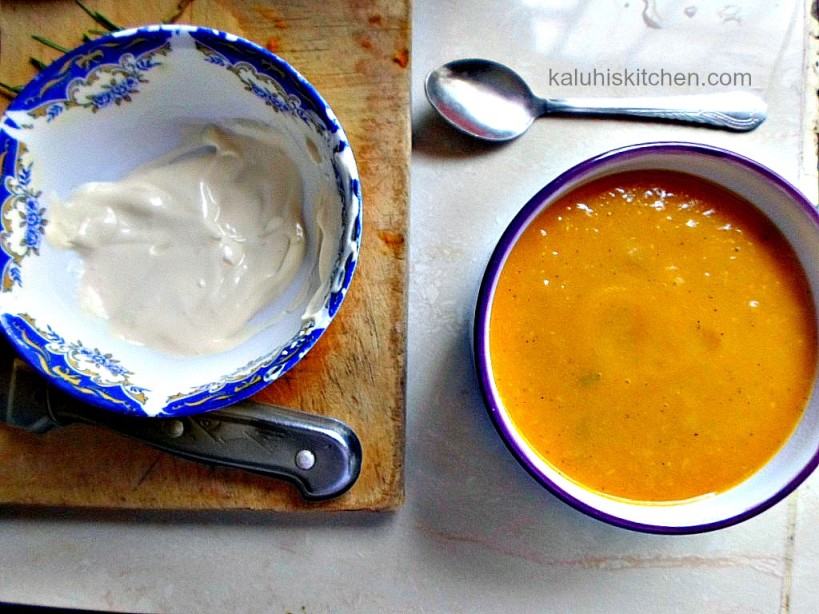 heavy cream with the butternut soup adds creaminess and makes a beautiful garnish for the soup