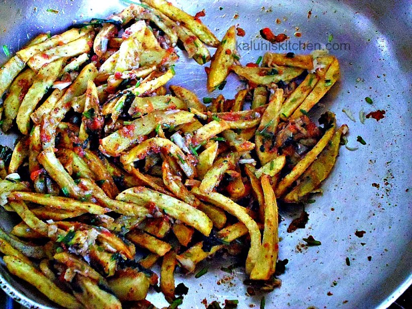 making garlic masala fries_masala fries_kenyan take on french fries_kenyan food