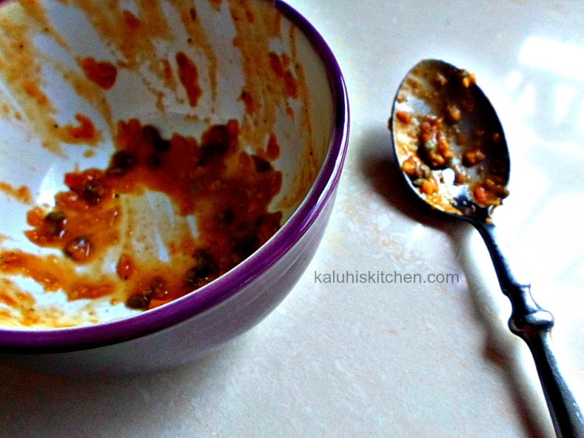 ndengu laddled in a bowl. This Kenyan meal goes really well with chapati