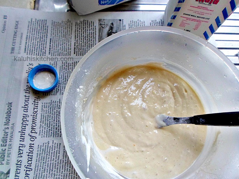 making the orange zest funfetti pancakes batter should be thick yet light and airy