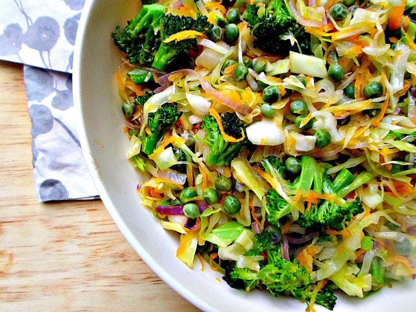 cabbage stir fry with peas and broccoli as presented in kaluhiskitchen.com by kaluhi adagala