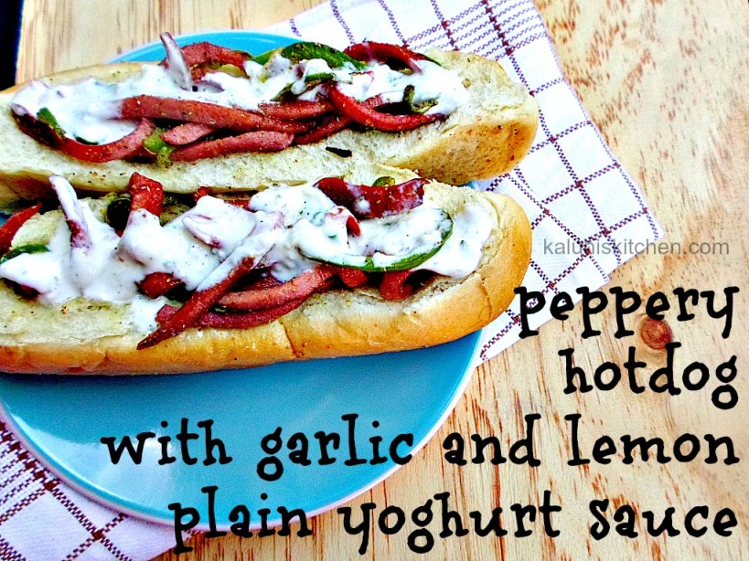 peppery hotdog with garlic and lemon plain yoghurt sauce_kenyan food blogs_best kenyan food blog_kaluhiskitchen.com