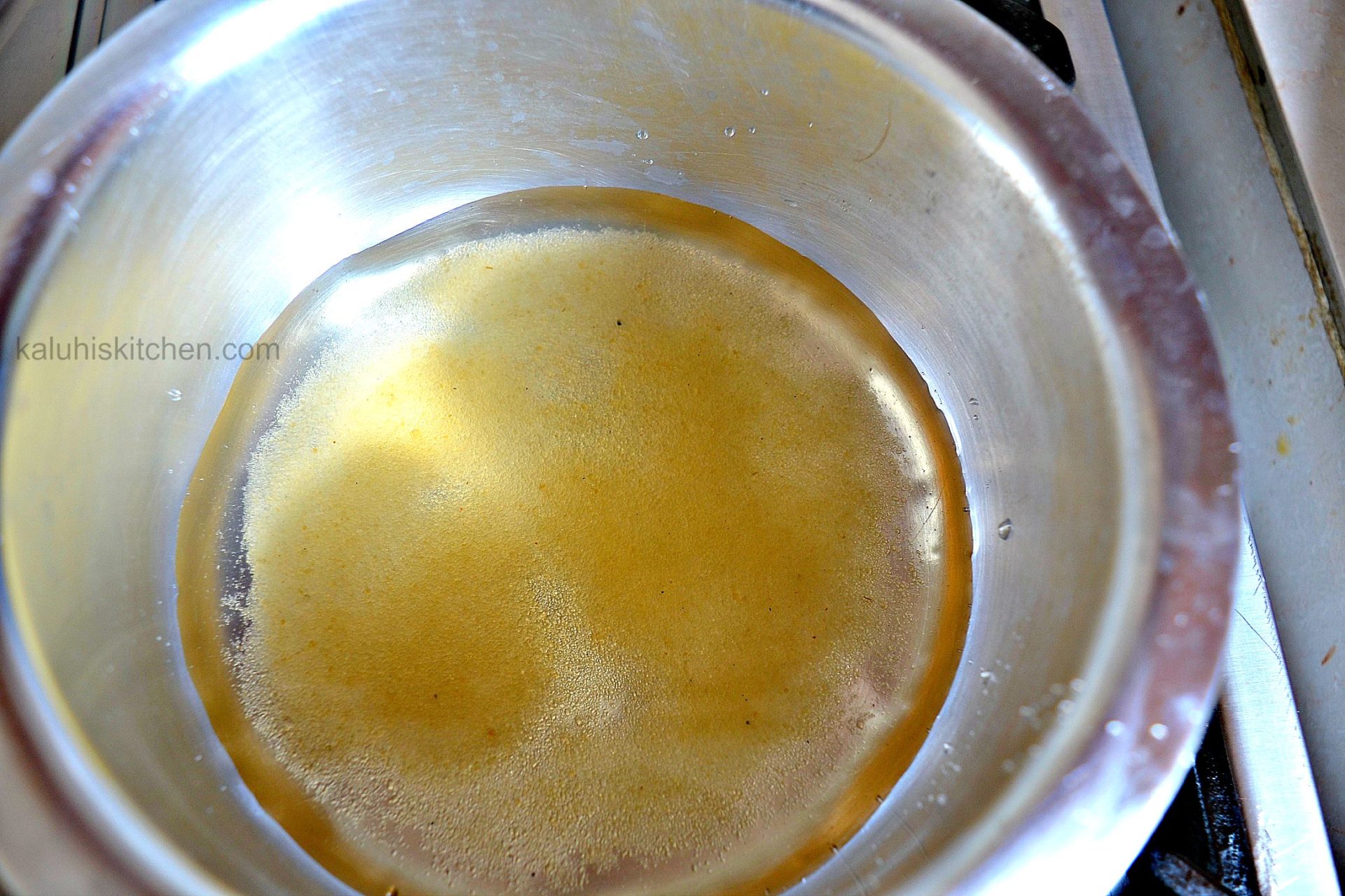 how to make a caramel_broccoli and carrots chille caramel_sugar and water.kaluhikitchen.com