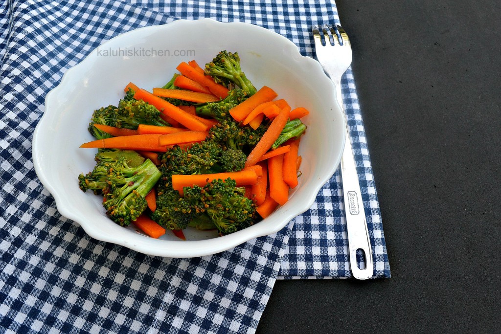 Steamed Carrots and Broccoli with Chili Caramel Kaluhi's Kitchen