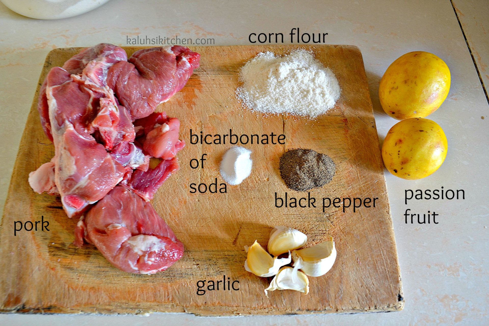 how to marinate pork_pork marinde ingredientd by best kenyan food blog kaluhiskitchen.com