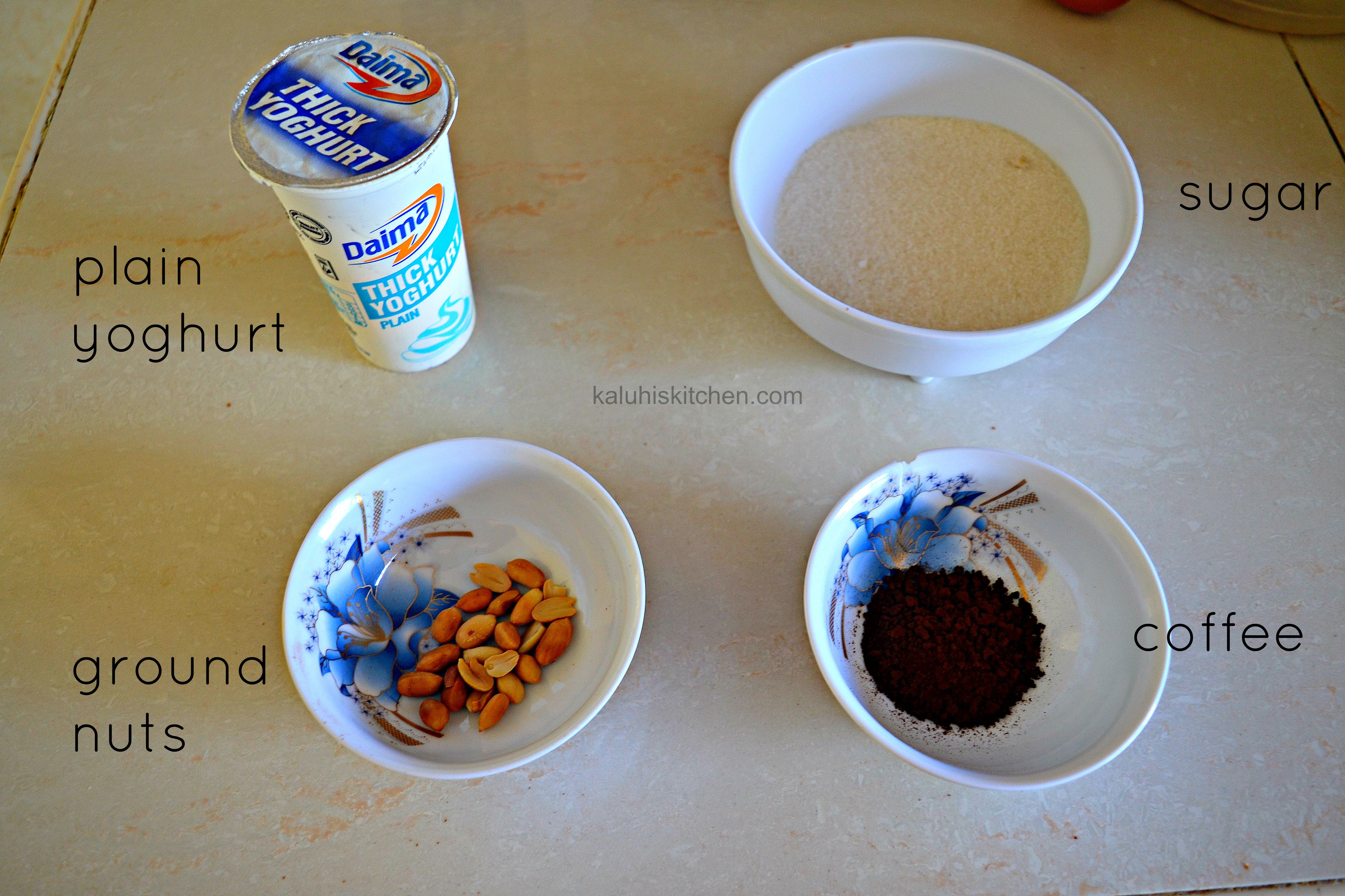 ingredients for the nutty yoghurt cream by kaluhiskitchen.com which makes the perfect garnish for coffee crepes