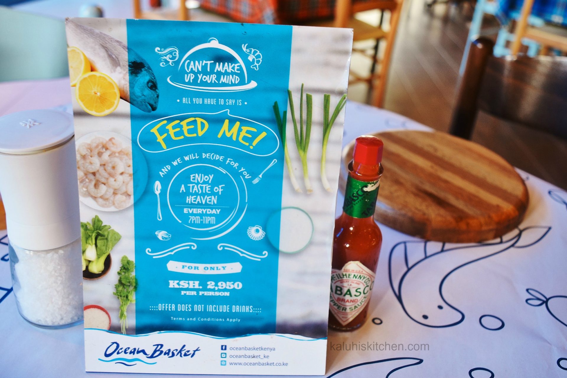 feed me promo at the ocean basket available every day fofm 7 pm to 11 pm_best seafood restaurant in kenya_kaluhiskitchen.com