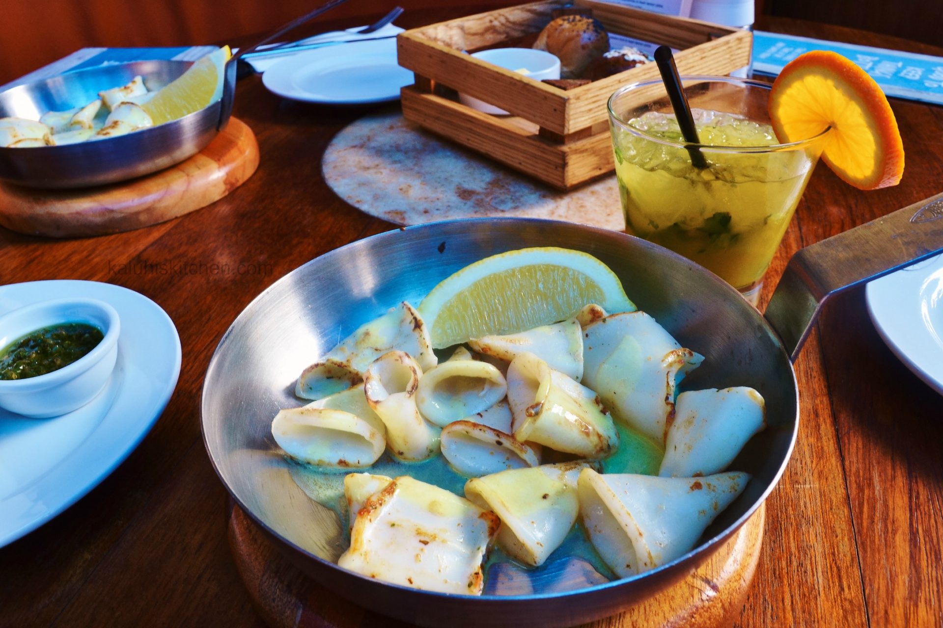 grilled calamari as served at Ocean Basket kenyan tossed in a lemon garlic sauce_kaluhiskitchen.com