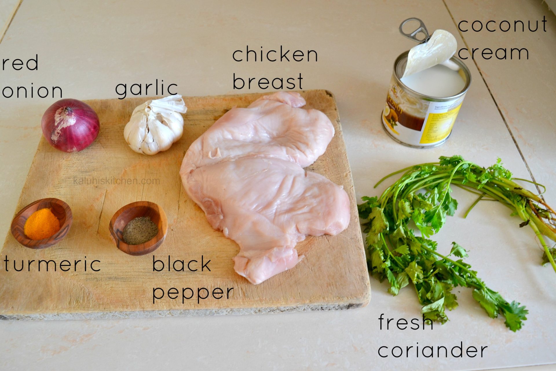 ingredients for cooking chicken breast_chicken breast in coconut cream_kaluhiskitchen.com
