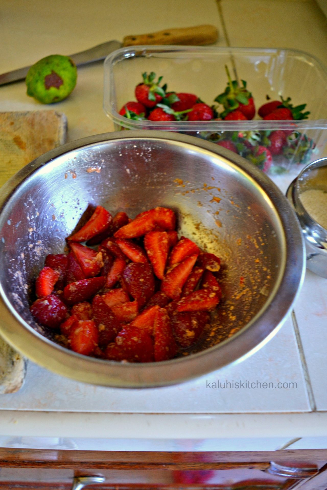 macerated strawberries in amarula, cardamom, limes and brown sugar_kaluhiskitchen.com