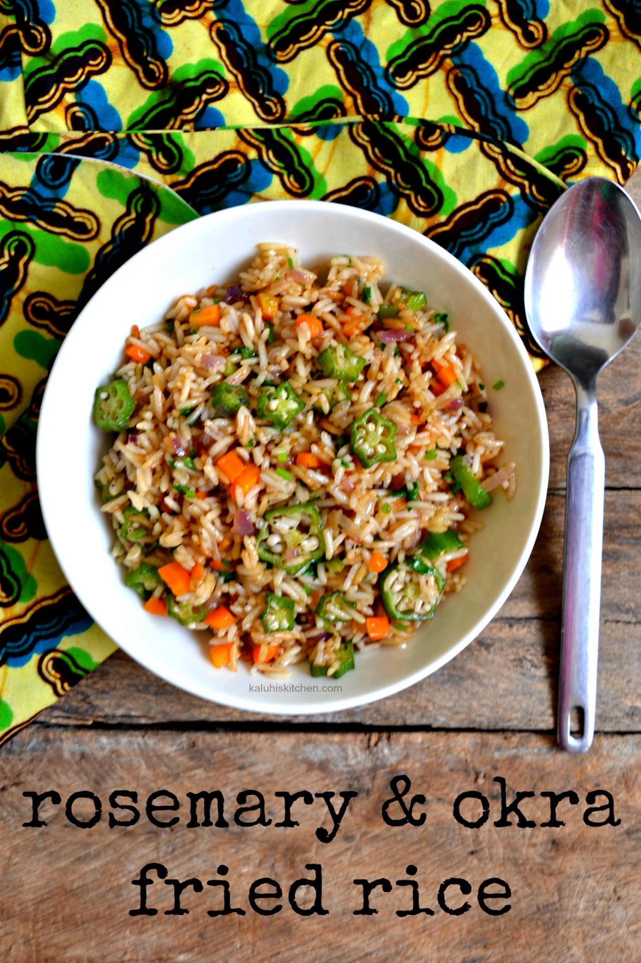 rosemary and okra fried rice wpre[ared by top kenyan food blogger kaluhi adagala of kaluhiskitchen.com