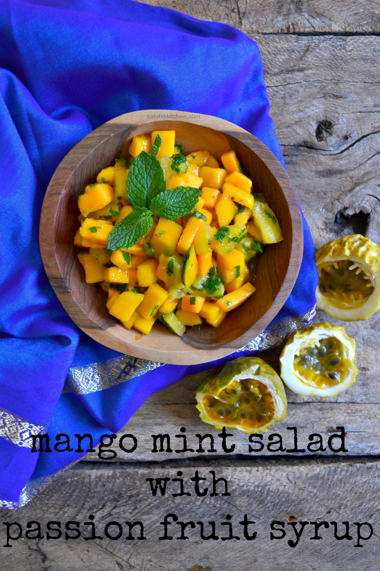 mango mint salad with passion fruit salad_kaluhiskitchen.com_how to make a salad with mango_mango recipes