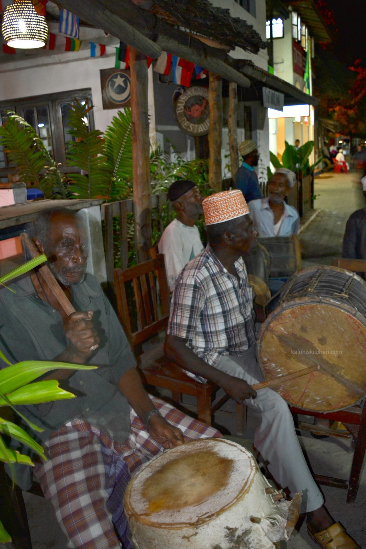 locals playing music at the lamu sea front for the guests arriving made the food festival mood light up_kaluhiskitchen.com