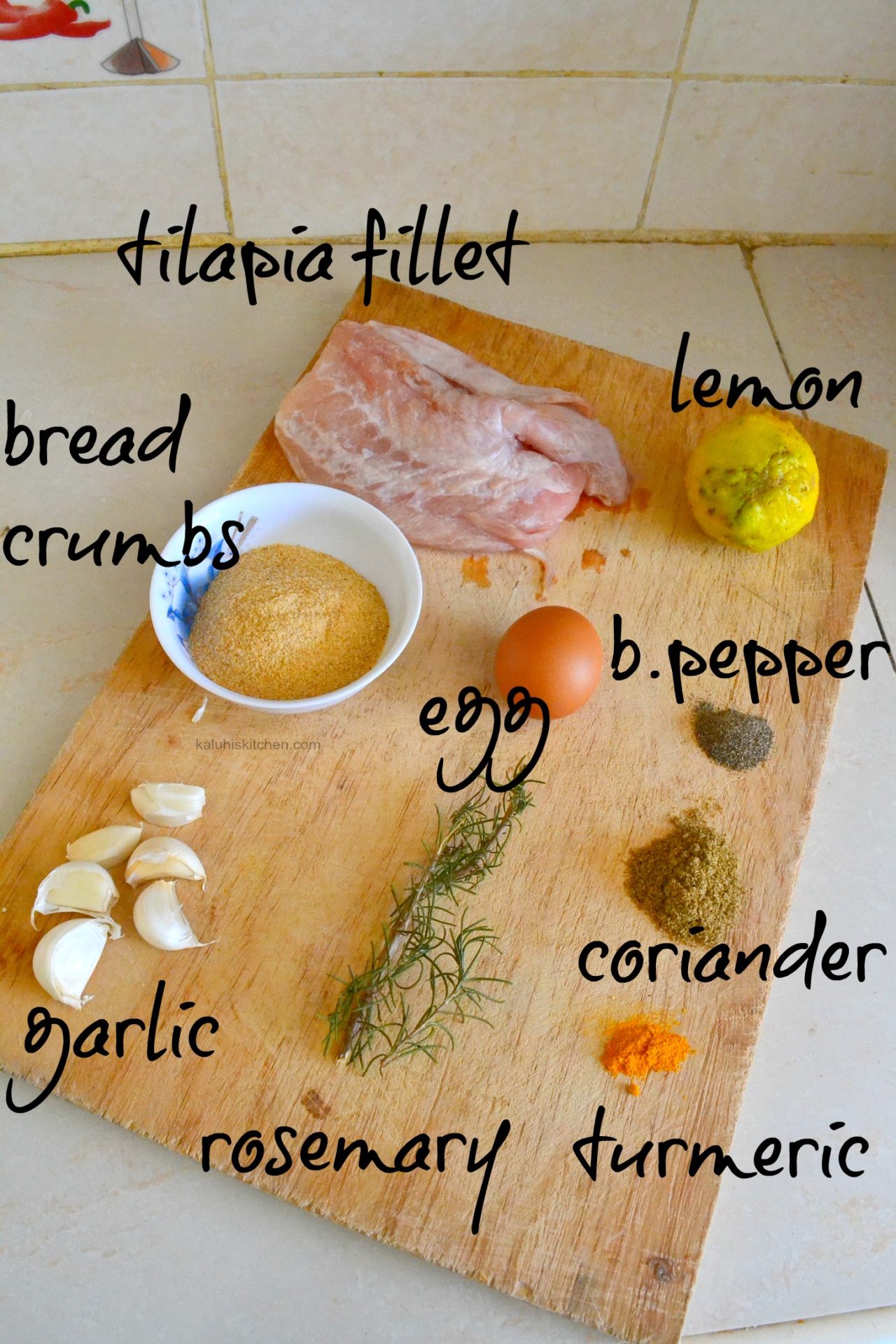 ingredients for garlic and rosemary tilapia fish fingers_kaluhi_kaluhiskitchen.com_best kenyan food blogs_kaluhiskitcehn.com