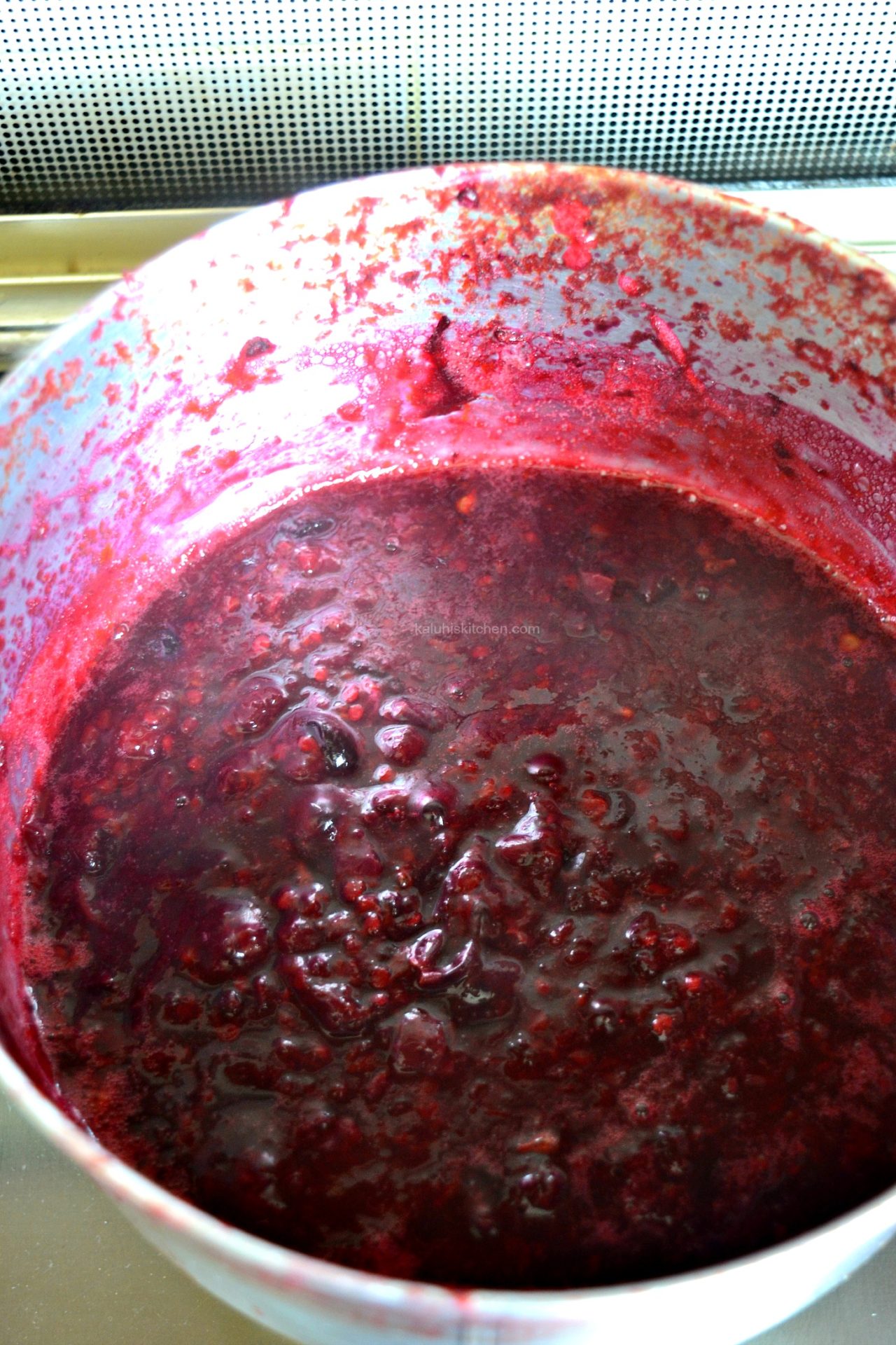 once the jam thickens and wrinkles when placed on a a cold plate, it is done_grape and tree tomato jam_