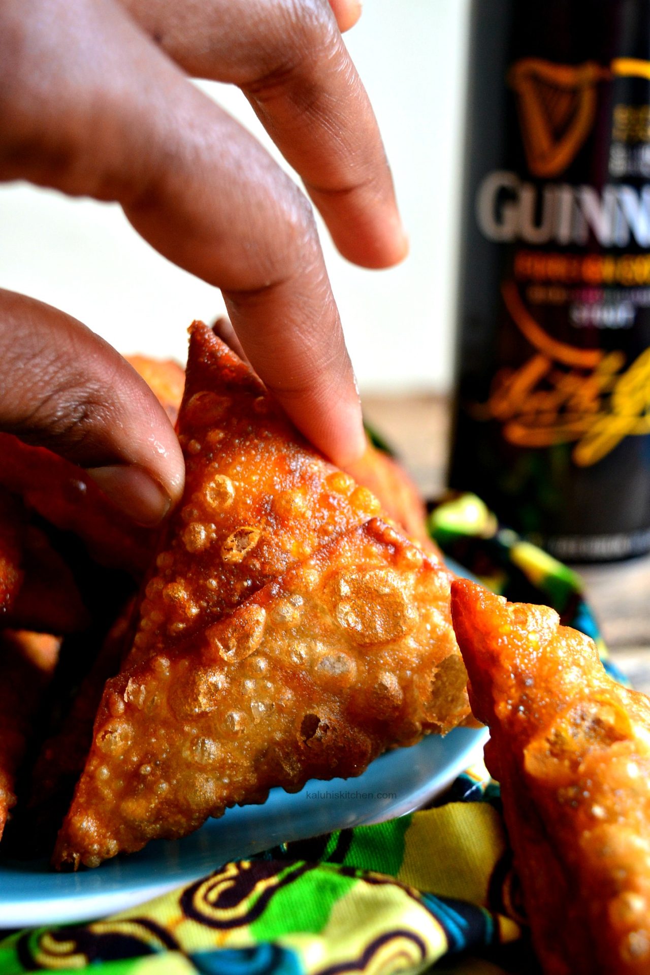 cheesy guinness beef samosas_how to cook with guinness_kenyan food_samosa recipes_kaluhiskitchen.com