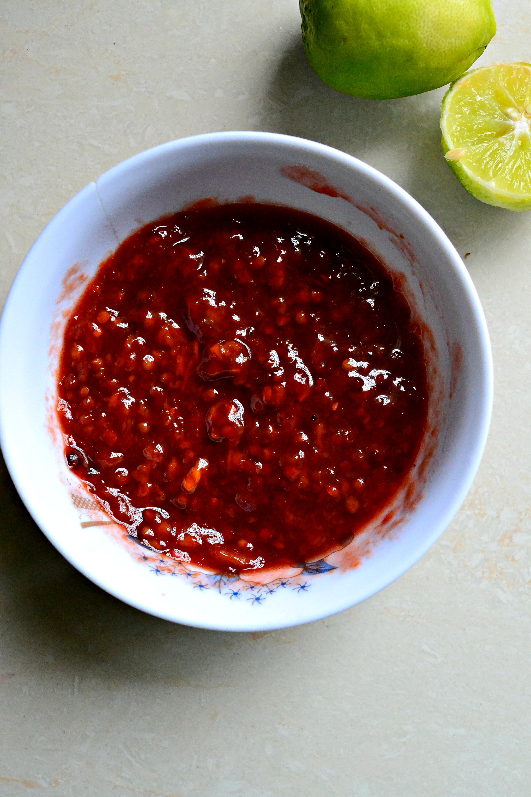 the sauce should loose most of the solid fruit and turn into a ...