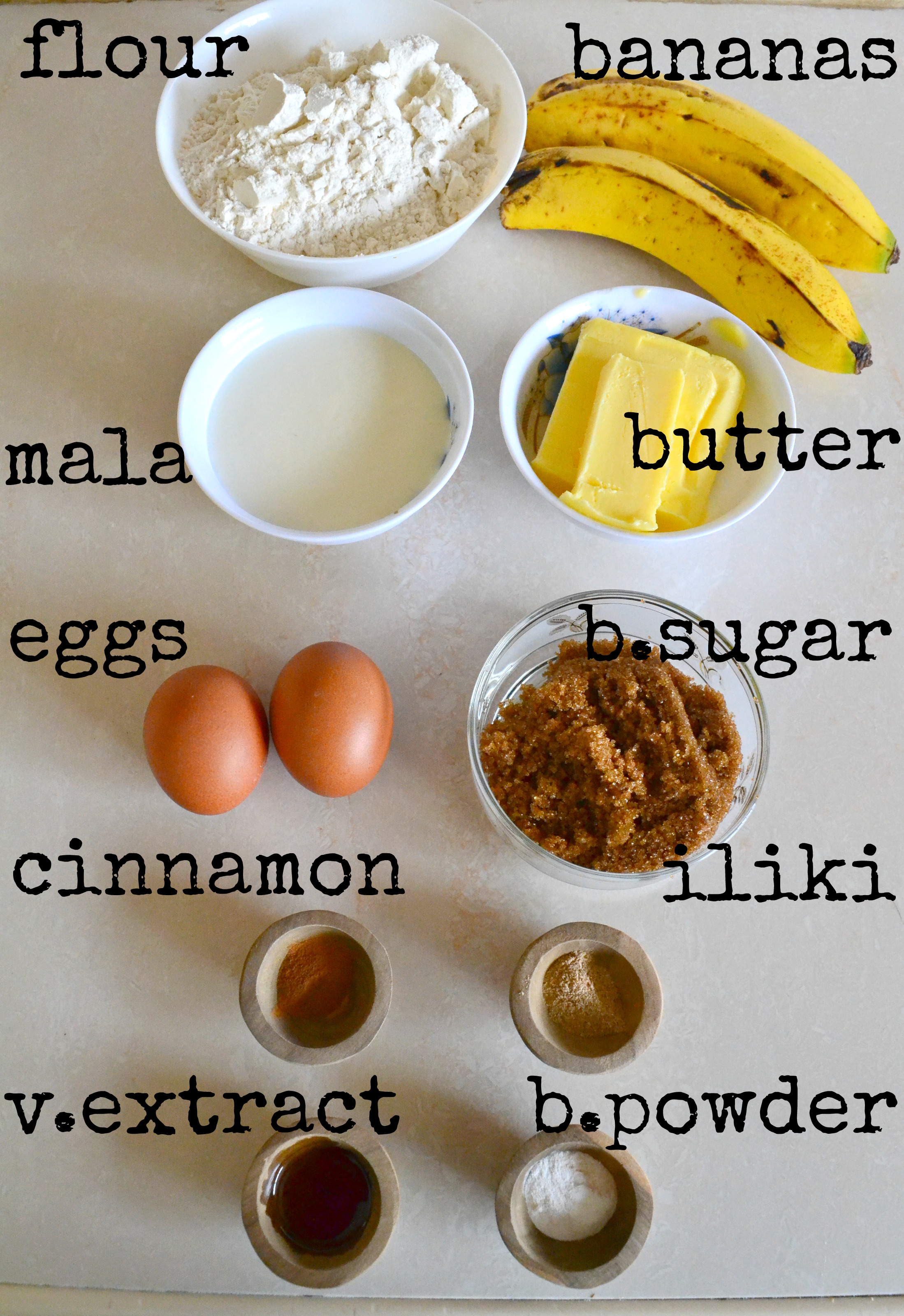 banana bread ingredients | Kaluhi's Kitchen