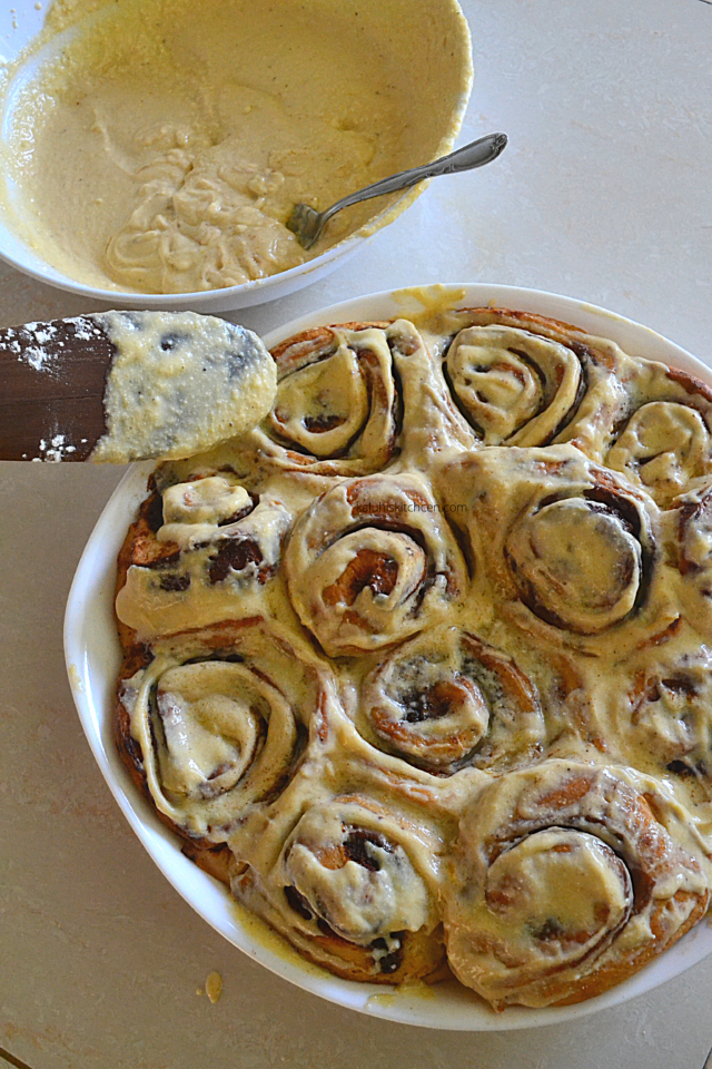 Cinnamon Rolls with a Mango Amarula Frosting