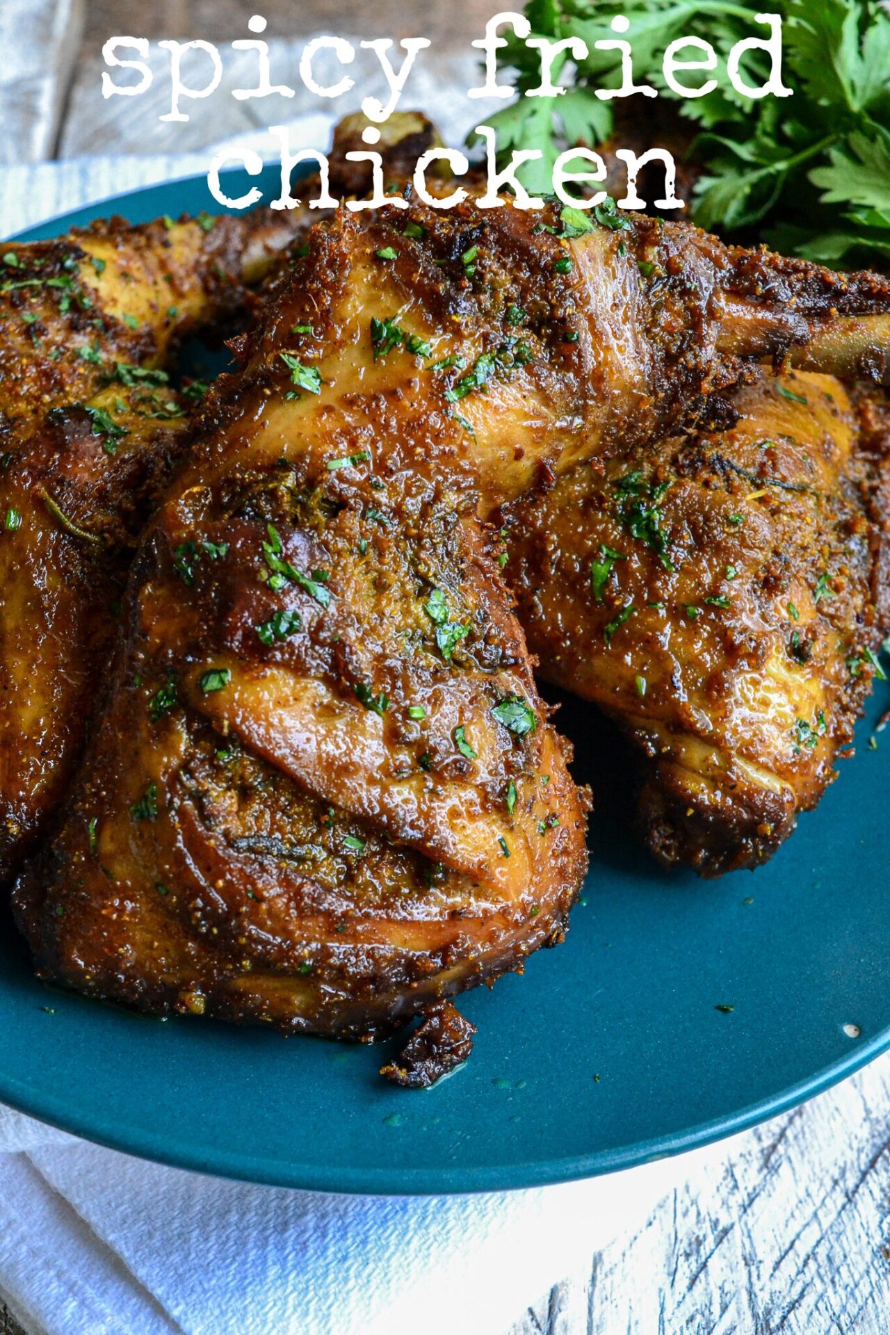 Juicy unbreaded fried chicken, well marinated , seasoned and fried so well. Less Calories with the same joy of meaty indulgence